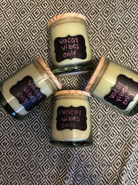 Vacay Vibes Only Scented 9oz Single Wick Candle In Pale Green Glass Jar